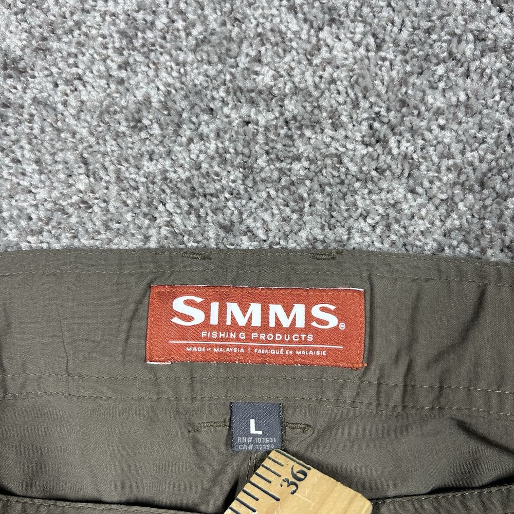Simms Fishing Shorts Large Brown Quick Dry Utility Outdoor Cargo Adjustable Hike - Picture 3 of 10